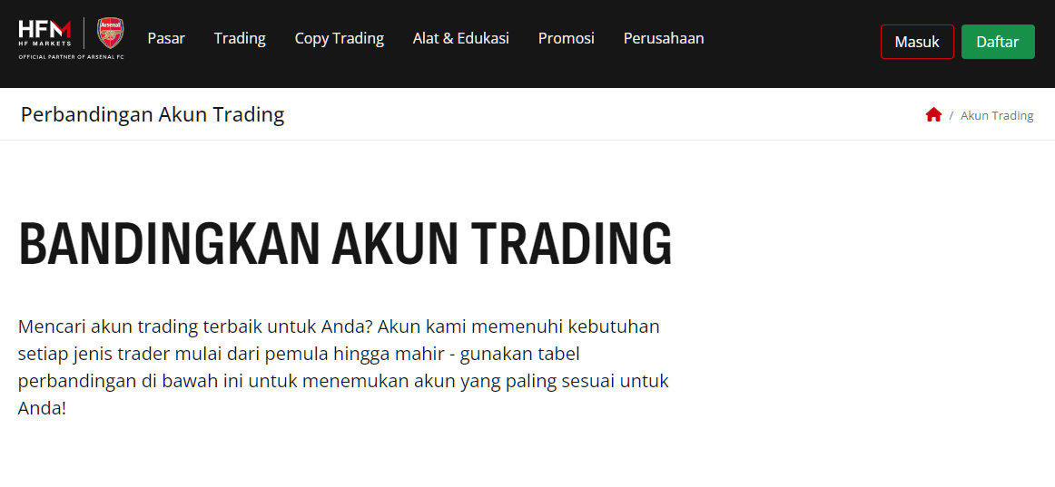 Jenis Akun HFM 2026 – Perbandingan Premium vs Pro vs Cent vs KATANA