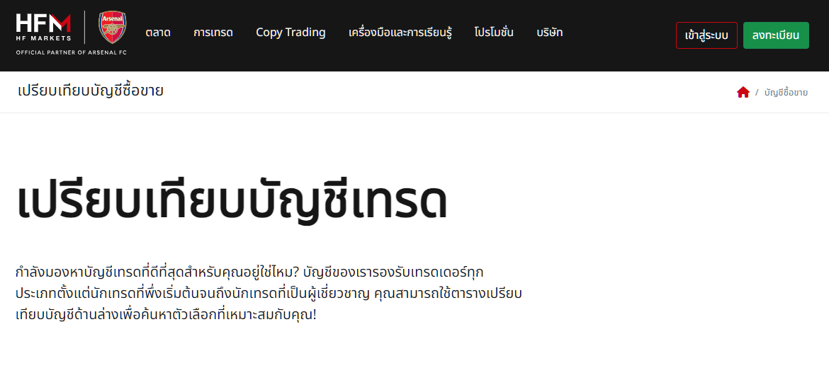 HFM Account Types 2026 เปรียบเทียบบัญชี Premium, Pro, Cent และ KATANA แบบละเอียด