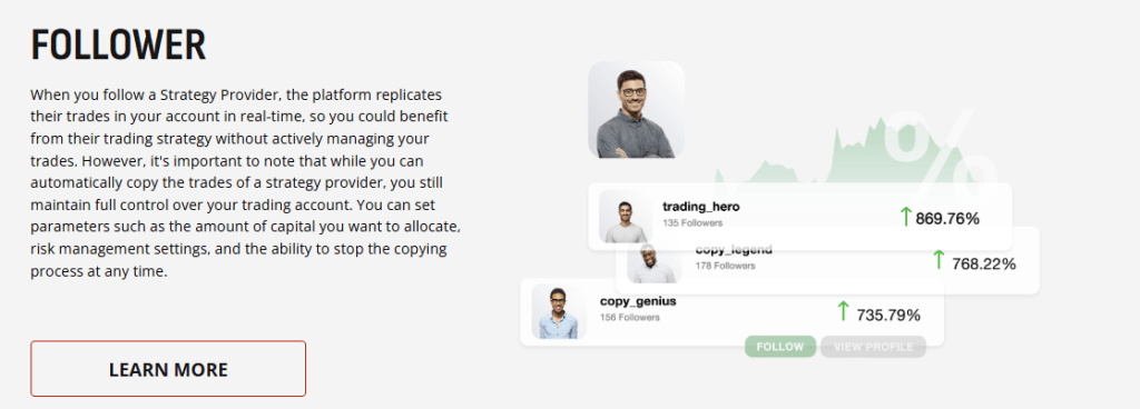 HFM copy trading follower