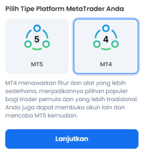 Pilih platform perdagangan
