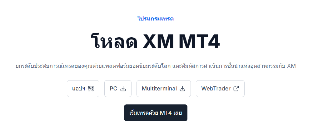แพลตฟอร์มเทรด XM ปี 2026 | รีวิว MT4 vs MT5, WebTrader และแอปมือถือแบบละเอียด